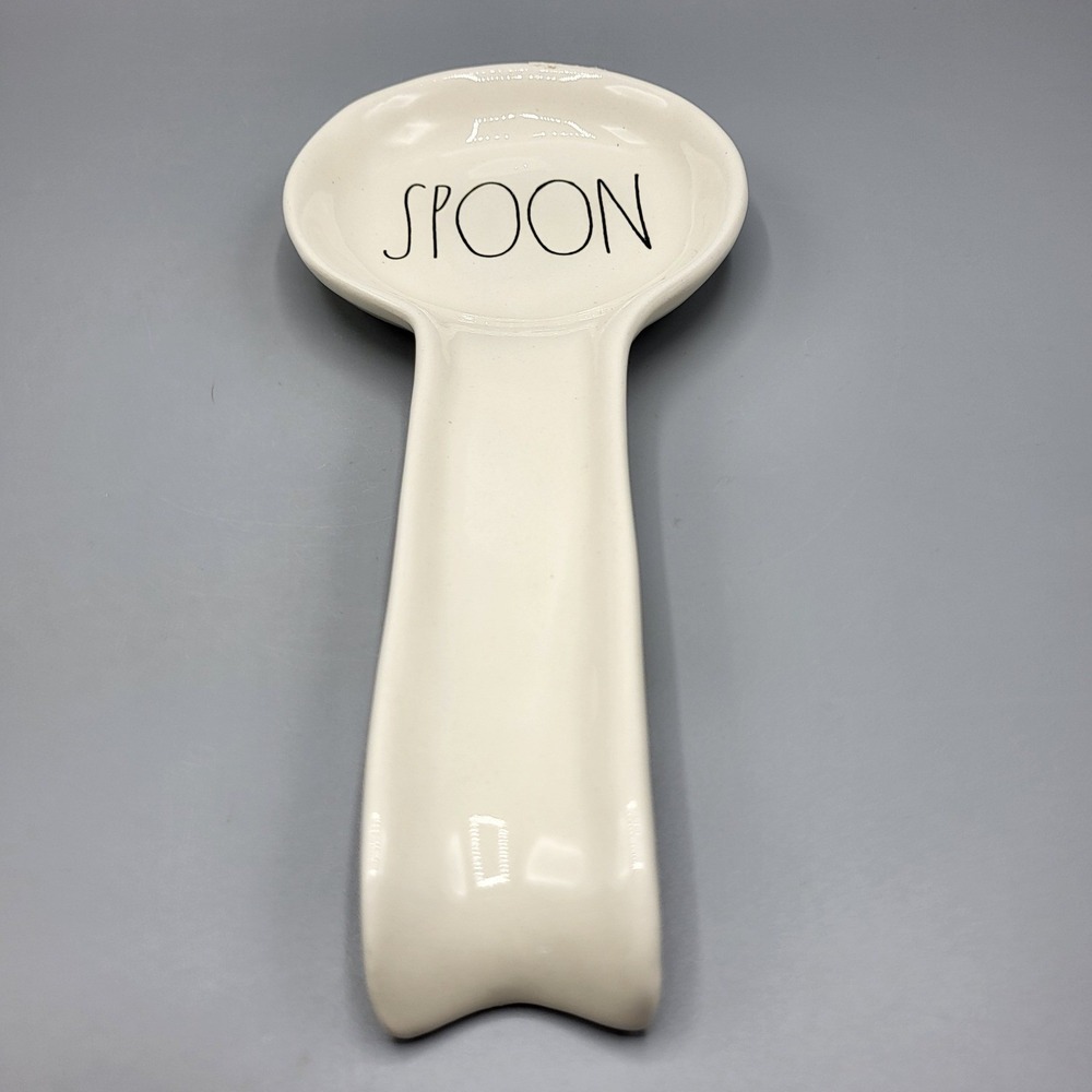 Rae Dunn Spoon Rest Artisan Collection Magenta Ceramic Ivory Kitchen Decor 10"